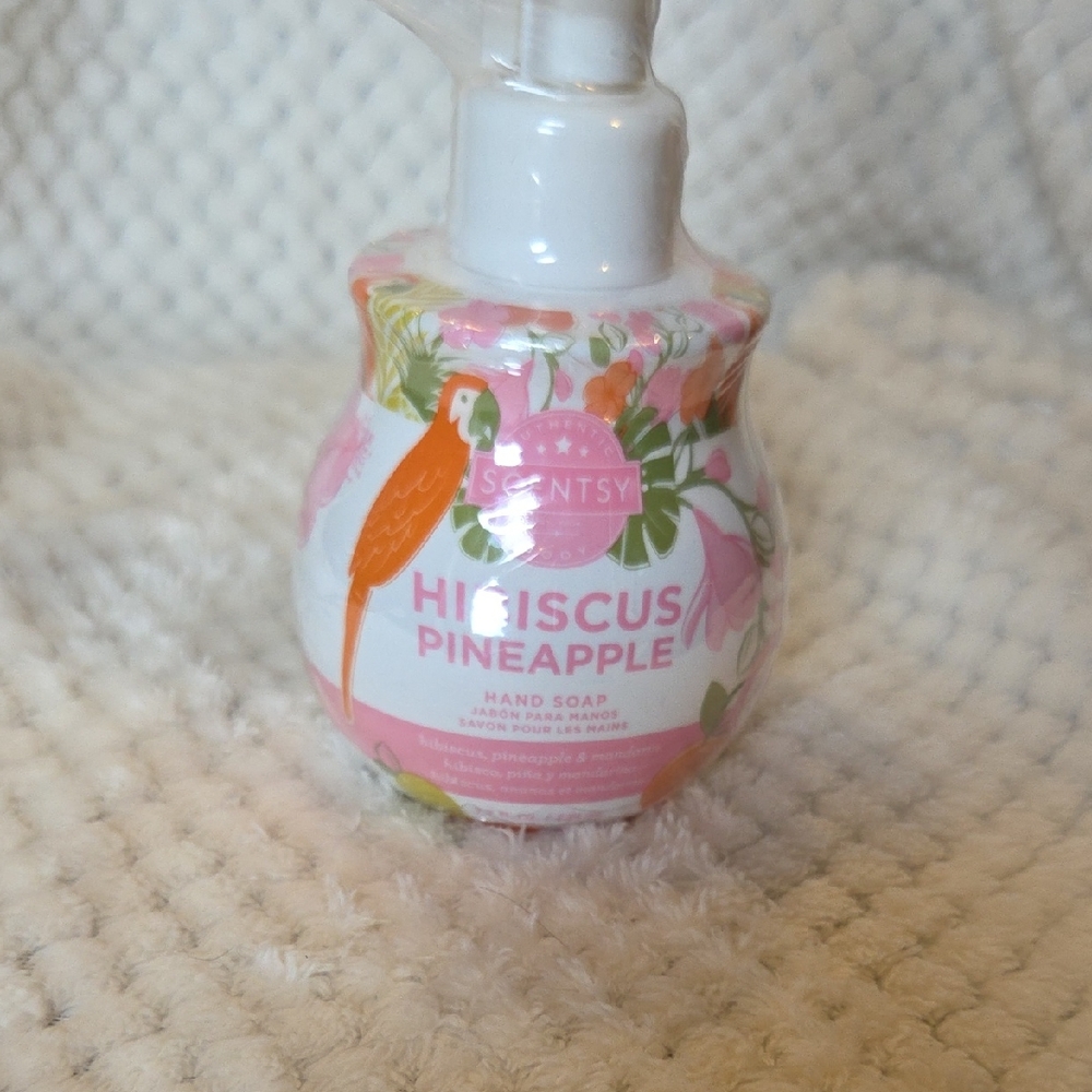 Scentsy Tropical Hand Soap with Pink and Orange Design